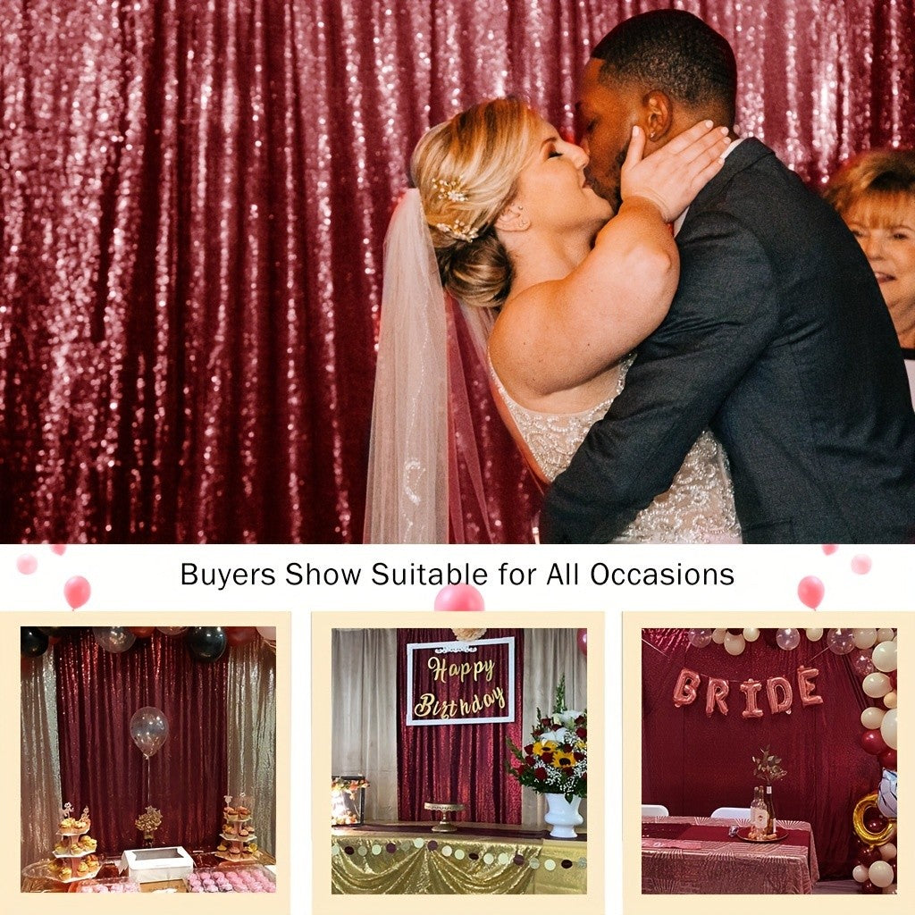 Sequin Curtain Backdrop Panels 24x84 Inches Set of 2 – Glitter Shimmer Party Backdrop for Weddings Birthdays Baby Showers Proms & Photo Booths, 31 Colors