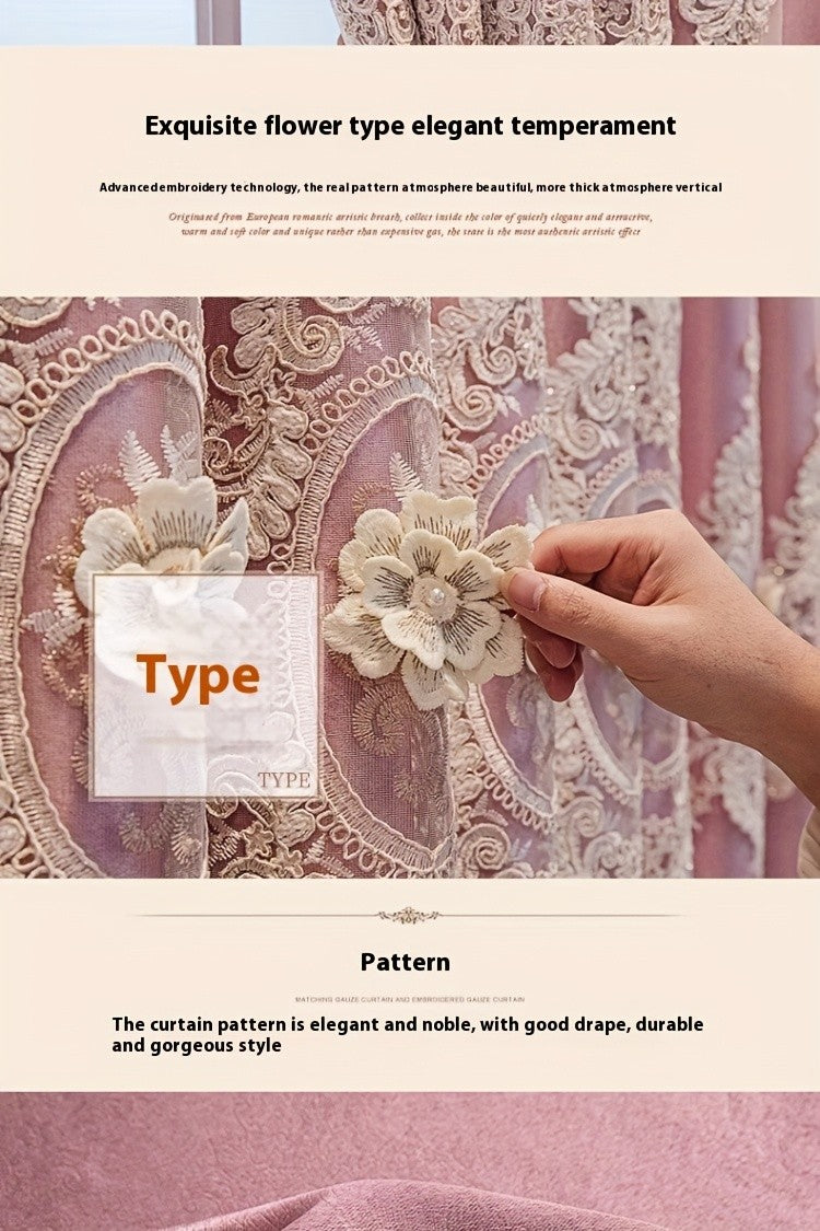 Luxury Blackout Curtains for Bedroom Living Room, European 3D Jacquard Embroidery Grommet Top Window Drapes, Thermal Insulated Light Blocking Machine Washable Panels