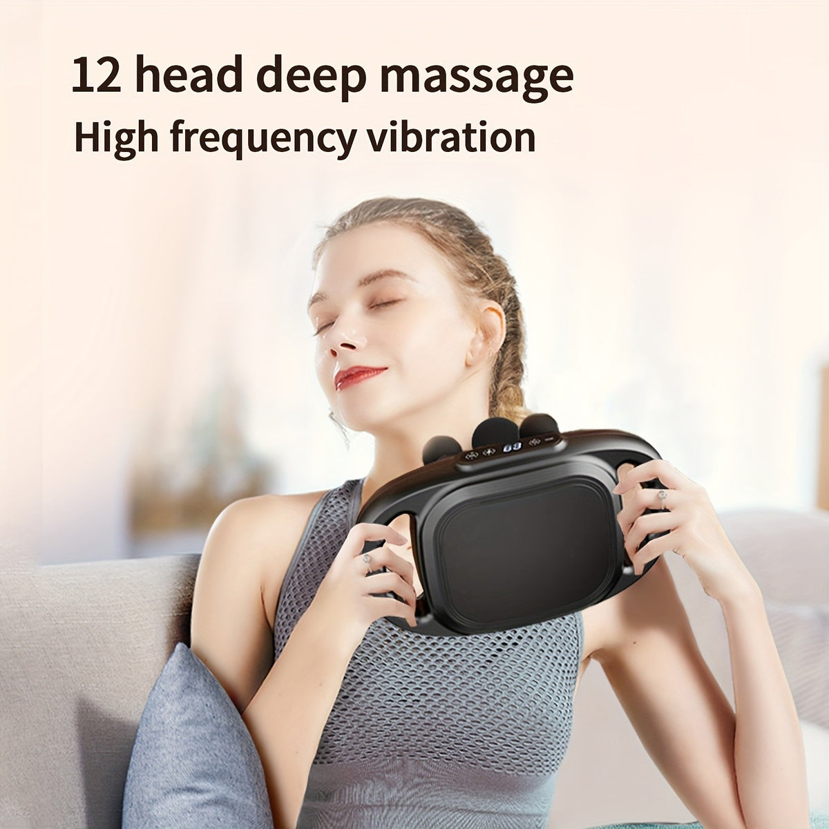 Fascia Gun Deep Tissue Percussion Massager with 9 High-Frequency Modes & Multiple Massage Heads, USB Rechargeable 2000mAh, Targets Legs, Waist, Back & Hips, Fitness Recovery Gift for Men & Women