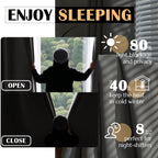 Room Darkening Curtains 2 Panels Triple Weave for Bedroom & Living Room – Thermal Insulated, Noise Reducing, Rod Pocket Solid Color Drapes