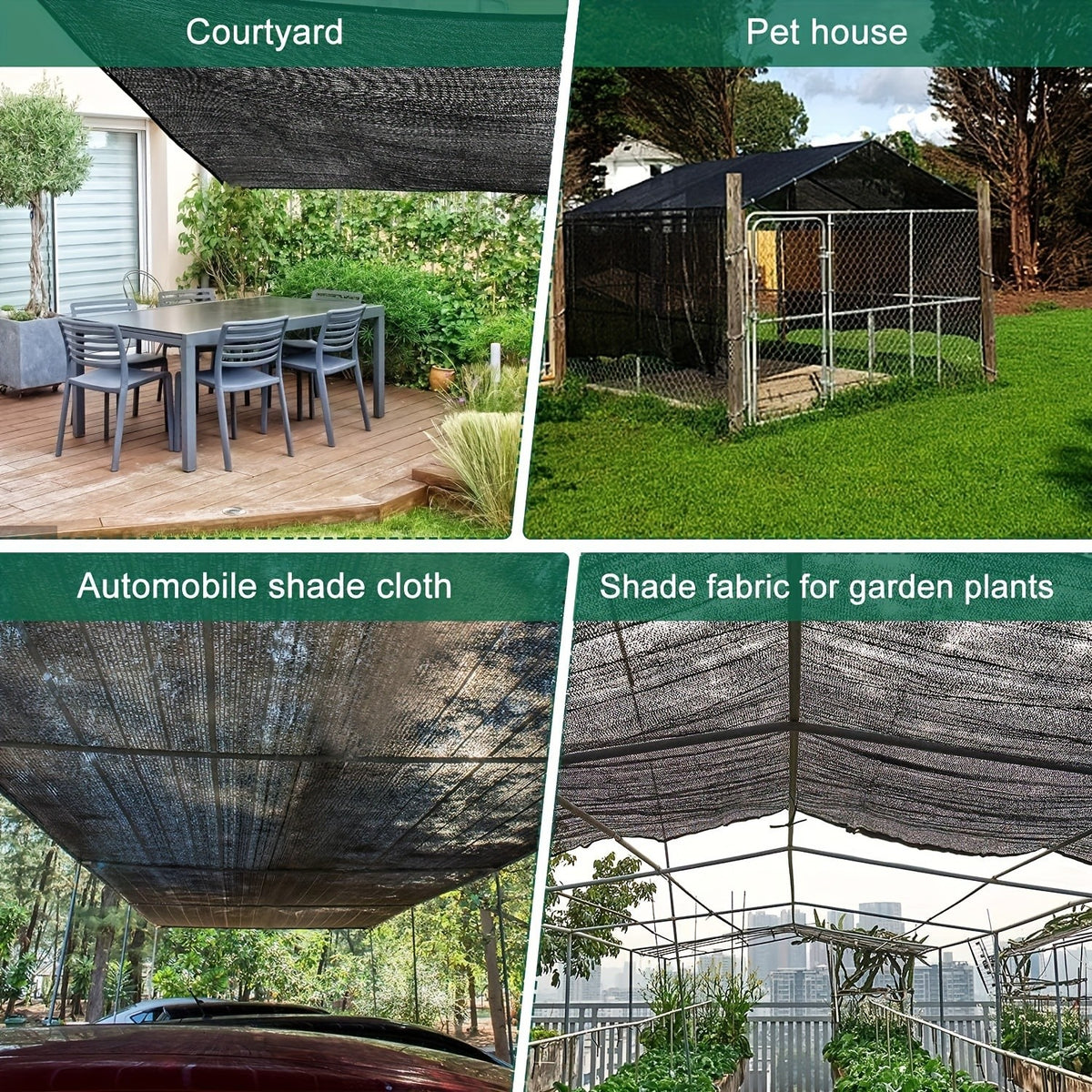 40% Shade Cloth with Grommets for Greenhouse, Garden & Pergola – Mesh Sunshade Netting for Plant Heat Protection, Chicken Coops & Outdoor Patios