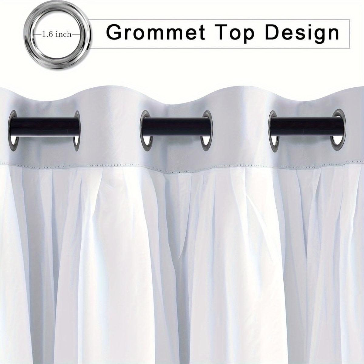 Double Layer Blackout Curtains with Sheer Overlay 2 Panels - Grommet Top Thermal Insulated Mix & Match Window Drapes with Tiebacks for Bedroom Living Room, All Season