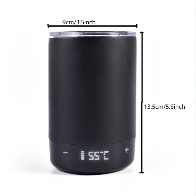 Self Heating Coffee Mug 12oz USB-C Rechargeable – Smart Temperature Maintaining Electric Mug with LED Display for Coffee & Hot Beverages