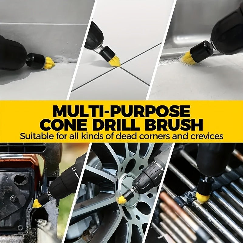 Drill Bit Scrub Brush Set 7 Piece with Cleaning Pads for Bathroom Toilet Kitchen Patio Vehicle Multi-Surface Power Scrubber Attachment Kit