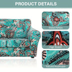 Boho Floral Sofa Slipcover Set with Separate Seat Cushion Covers – Washable Stretch Couch Cover for Armchair Loveseat Sofa, Drawstring Fit, Pet Friendly, 6 Colors