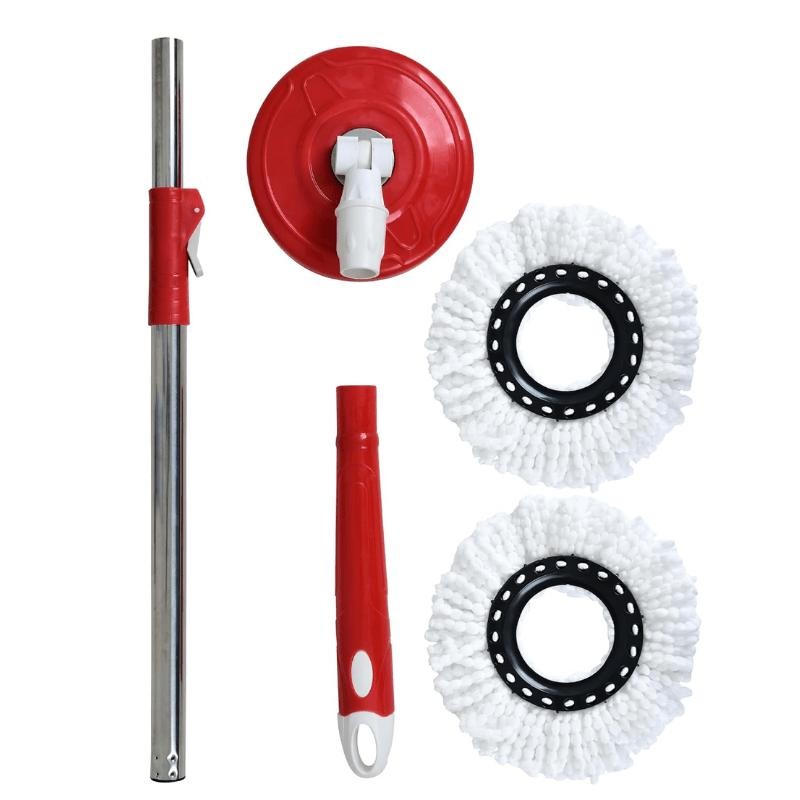 360° Spin Mop and Bucket Set with Wringer – Stainless Steel Extended Handle Spinning Mop Bucket System with 4 Microfiber Mop Refills for Hardwood Tile & Laminate Floor Cleaning