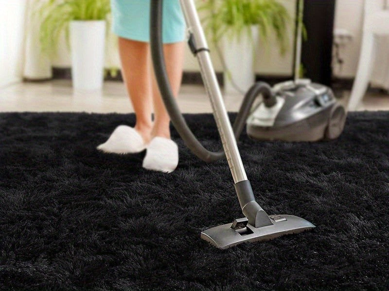 Black Ultra-Soft Fluffy Area Rug – High-Pile Non-Slip Velvet Carpet for Living Room, Bedroom & Playroom | 3x5 to 8x10 Ft