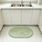 Chenille Oval Non-Slip Bathroom Mat Super Absorbent Soft Plush Floor Mat – Machine Washable, Anti-Slip Backing, 5 Colors 6 Sizes for Bathroom Kitchen Pet Use