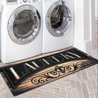 Laundry Room Mat Non-Slip Runner Rug Machine Washable Text Design – Anti-Skid Comfort Standing Mat for Laundry, Kitchen, Bathroom & Porch | Multiple Sizes