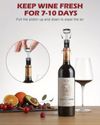 Electric Wine Opener Set 7-Piece Automatic Rechargeable Corkscrew with Wine Aerator Vacuum Stopper Foil Cutter USB Charging