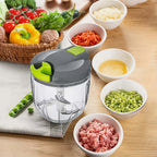 Multifunctional Vegetable & Food Chopper with 3/5 Interchangeable Blades - 900ml Container | Onion, Garlic, Carrot, Salad Chopper