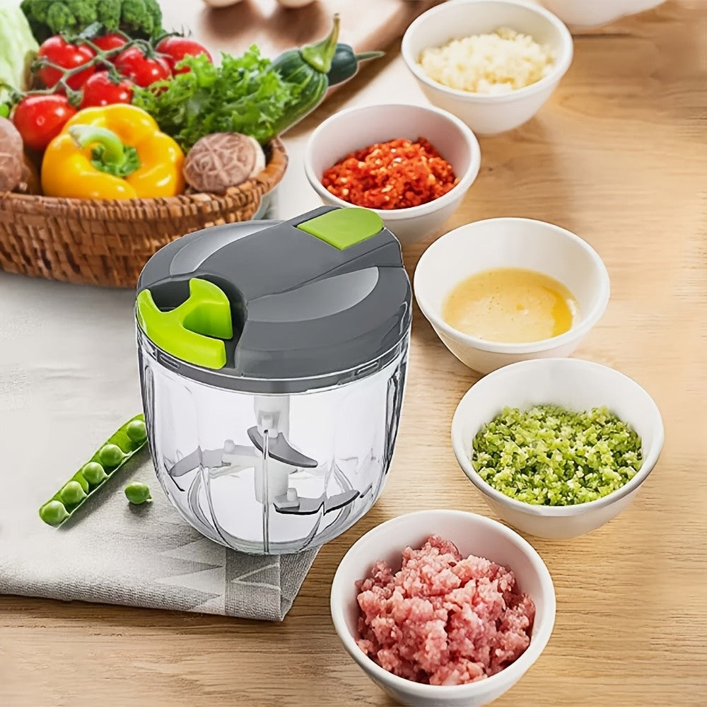 Multifunctional Vegetable & Food Chopper with 3/5 Interchangeable Blades - 900ml Container | Onion, Garlic, Carrot, Salad Chopper