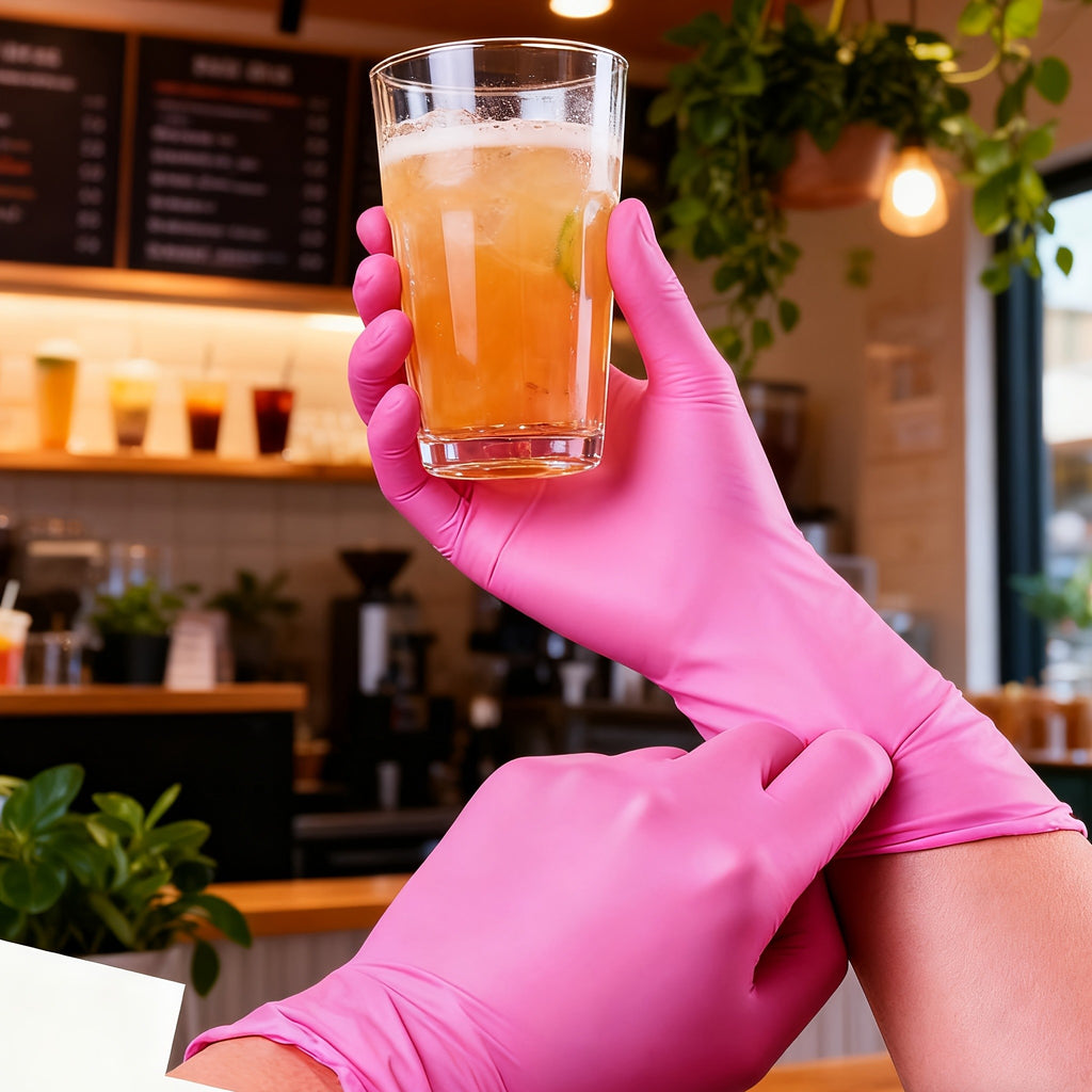 Disposable Gloves Rose Pink Stain Resistant Waterproof Soft Comfortable Wrist for Daily Cleaning Kitchen Restaurant Pet Care Beauty Hairdressing M L 50 100 150 200 Count