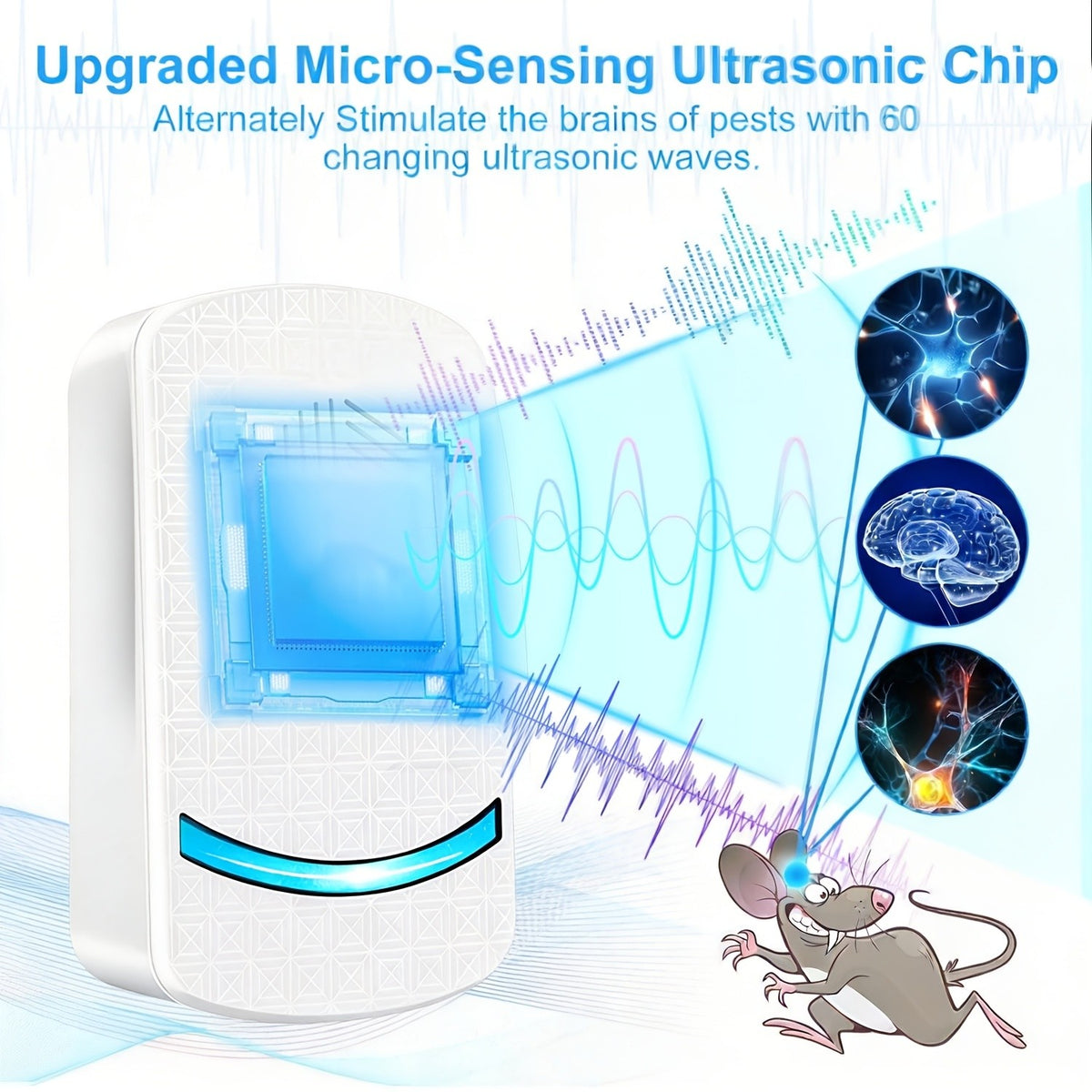 Ultrasonic Pest Repeller 8-Pack 2025 Upgraded Plug-In Repellent for Mosquitoes Cockroaches Mice Fleas Ants Rodents Chemical-Free for Home Farm Kitchen Office Restaurant Apartment