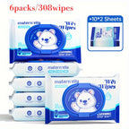 Flushable Wet Wipes with Probiotics, Plant-Based Fibers Fragrance-Free Sewer-Safe Butt Wipes, Soft Thick Disposable Personal Care Wipes for Adults, Incontinence & Sensitive Skin, Multi-Pack