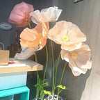 Super Large Poppy Artificial Paper Flowers 1pc – Oversized Handcrafted Paper Art Flower for Wedding Scene, Shop Window & Home Decor, Fake Floral Centerpiece Decoration