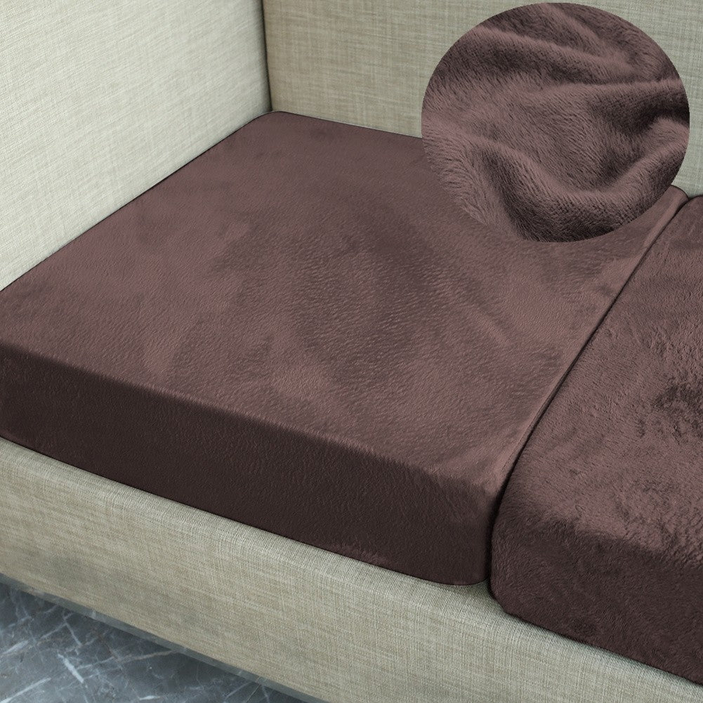Velvet Stretch Cushion Cover Slipcover for Sofa Armchair Living Room Seat Cushion Protector Plush Couch Cover 1 2 3 Seater