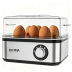 Electric Egg Cooker 7-Egg Capacity Rapid Egg Boiler with Musical Buzzer & Overheat Protection - Hard Soft Medium Boiled Eggs, Egg Poacher & Mini Food Steamer - Easy Clean, Black