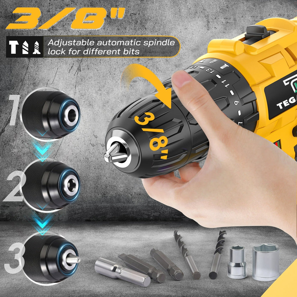 20V Cordless Drill Tool Set 30 88 136 148 Piece Electric Drill Toolbox Kit Rechargeable with Battery Hand Tools Pliers Bits for Home Repair Men Gift