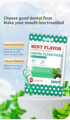 Mint Flavor Dental Floss Picks 300 600 Count Disposable PE Floss Sticks Upgraded Thinner Stronger Plaque Removal Travel Oral Care Fresh Breath