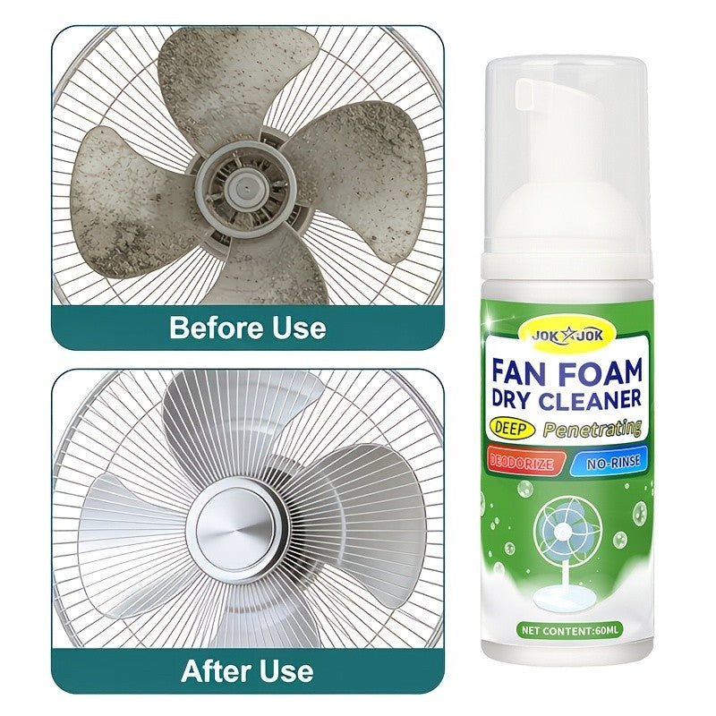Fan Cleaning Spray 2oz with Towel - Deep Clean Dust Grease & Dirt from Fan Blades Grilles Motors for Ceiling Desktop & Floor Fans and AC Units Dust Repellent