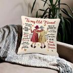 Best Friend Gift Throw Pillow Cover 18x18 Inch – Double-Sided Printed Friendship Quotes & Autumn Leaves Design, Zipper Closure Machine Washable Cushion Cover for Bedroom Sofa Living Room Car Holiday Decor