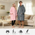 Extra Large Wearable Hooded Blanket with Kangaroo Pocket – Super Soft Double-Sided Suede Oversized Hood Blanket, Machine Washable, Christmas Gift for Adults