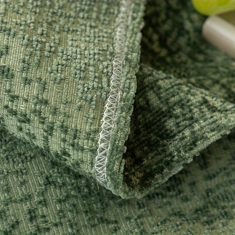 Soft Chenille Sofa Throw Cover with Fringes Durable Pet-Friendly Solid Couch Protector Slipcover for Living Room Sectional Armchair Home Decoration
