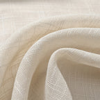 Linen Textured Semi-Sheer Grommet Curtains – Light Filtering Farmhouse Panels | Set of 2