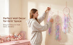 Dream Catcher Wall Decor Set of 3 – Star Moon Sun Boho Room Decor for Teen Girls & Kids Bedroom