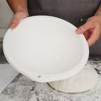 Bread Proofing Basket Banneton 10 Inch - Natural Wood Pulp Non-Stick Grooved Sourdough Proofing Basket for Artisan Bread Baking, Uniform Rise, Oval & Round Options