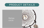 Handmade Feather Rattan Wind Chime Wall Hanging Boho Eclectic Bedroom Decor Dream Catcher Festival Gift Brown Rainbow
