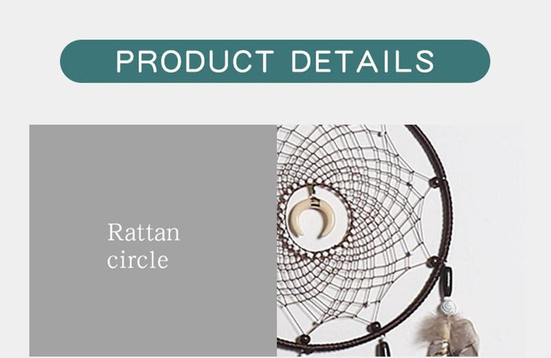 Handmade Feather Rattan Wind Chime Wall Hanging Boho Eclectic Bedroom Decor Dream Catcher Festival Gift Brown Rainbow