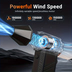 150000 RPM Wireless Turbo Air Blower & Dust Collector – 4-Gear Rechargeable Mini Fan, Dual-Magnetic Nozzle, for Computer, Keyboard, Car, Camping & Outdoor