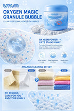 Oxygen Bubble Concentrated Detergent Powder 14.1oz Deep Clean Whitening White Clothes Color Boost HE Safe Septic Safe Laundry Powder for All Washing Machines
