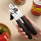 3-in-1 Stainless Steel Can Opener 2-Pack – Ergonomic Handle, Smooth Edge, Bottle Opener, Heavy-Duty Kitchen Tool for Home Cooks & Chefs
