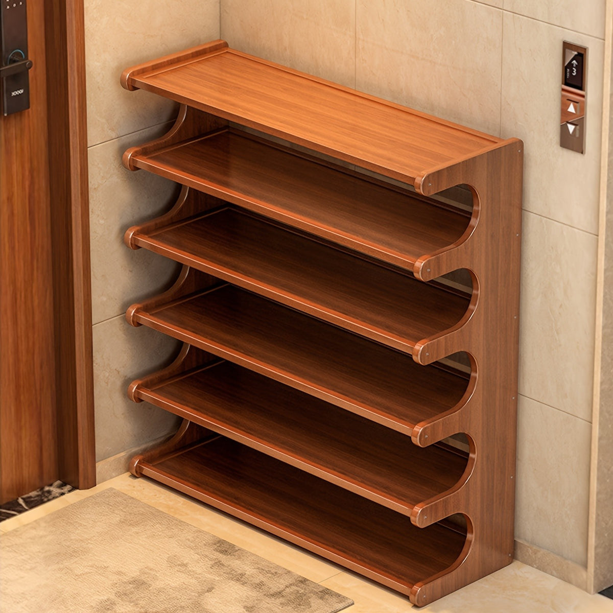 Bamboo Shoe Rack 3, 5 or 6-Tier Wide Wood Grain Finish – Freestanding Shoe Storage Shelf Holds 6 to 24 Pairs, Easy Assembly for Entryway, Hallway, Bedroom, Living Room & Garage