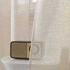 Linen Textured Semi-Sheer Grommet Curtains – Light Filtering Farmhouse Panels | Set of 2