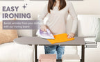 3-Tier Rolling Ironing Board Cart with Storage Shelves & Wheels – Mobile Laundry Station with Foldable Ironing Board, Iron Holder & Lockable Casters for Home Laundry Room, Bedroom & Living Room