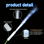 Fiber Optic Wand LED Glow Sticks 48-Pack White Light-Up Magic Wands – Glow in the Dark Party Supplies for Wedding Sparklers, Rave Concert Halloween Birthday Carnival Christmas Decoration