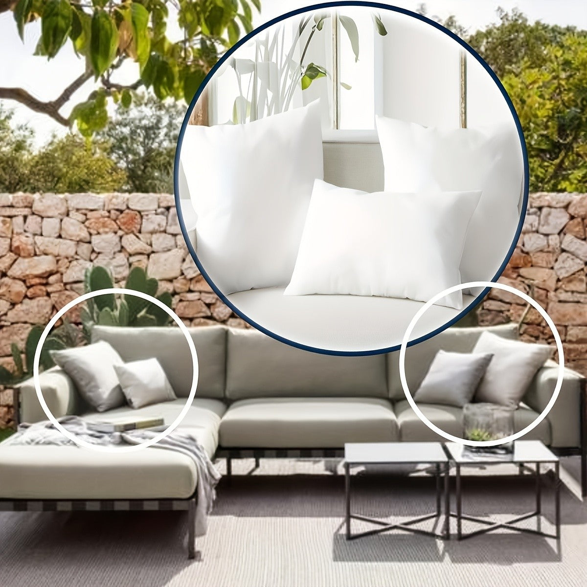 Hypoallergenic Fiber Pillow Inserts 1/2/4 Pack – White Square Cushion Filling with Zipper, Polyester Sanded Soft Fill for Sofa Bed Patio Bedroom Office Living Room Indoor Outdoor Decor