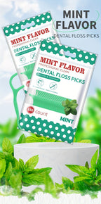 Mint Flavor Dental Floss Picks 300 600 Count Disposable PE Floss Sticks Upgraded Thinner Stronger Plaque Removal Travel Oral Care Fresh Breath