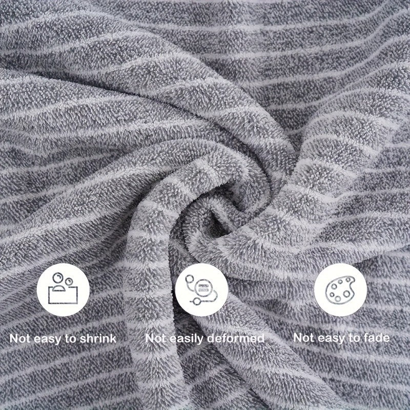 Extra Large Bath Towel 78x41 Inch – Striped Coral Fleece Quick-Dry Space Theme Towel, Absorbent Lint-Free Bath Sheet for Home Beach Outdoor, Holiday Gift