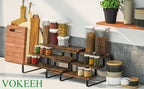 3-Tier Expandable Spice Rack Organizer 2-Pack – Adjustable 13.8–26" Display Riser Stand for Kitchen Cabinet, Countertop, Pantry & Coffee Bar | Vintage Style