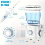 Water Flosser for Teeth & Braces – 8 Jet Tips, 10 Pressure Settings, 20oz Large Tank Oral Irrigator for Family Deep Cleaning & Braces Care