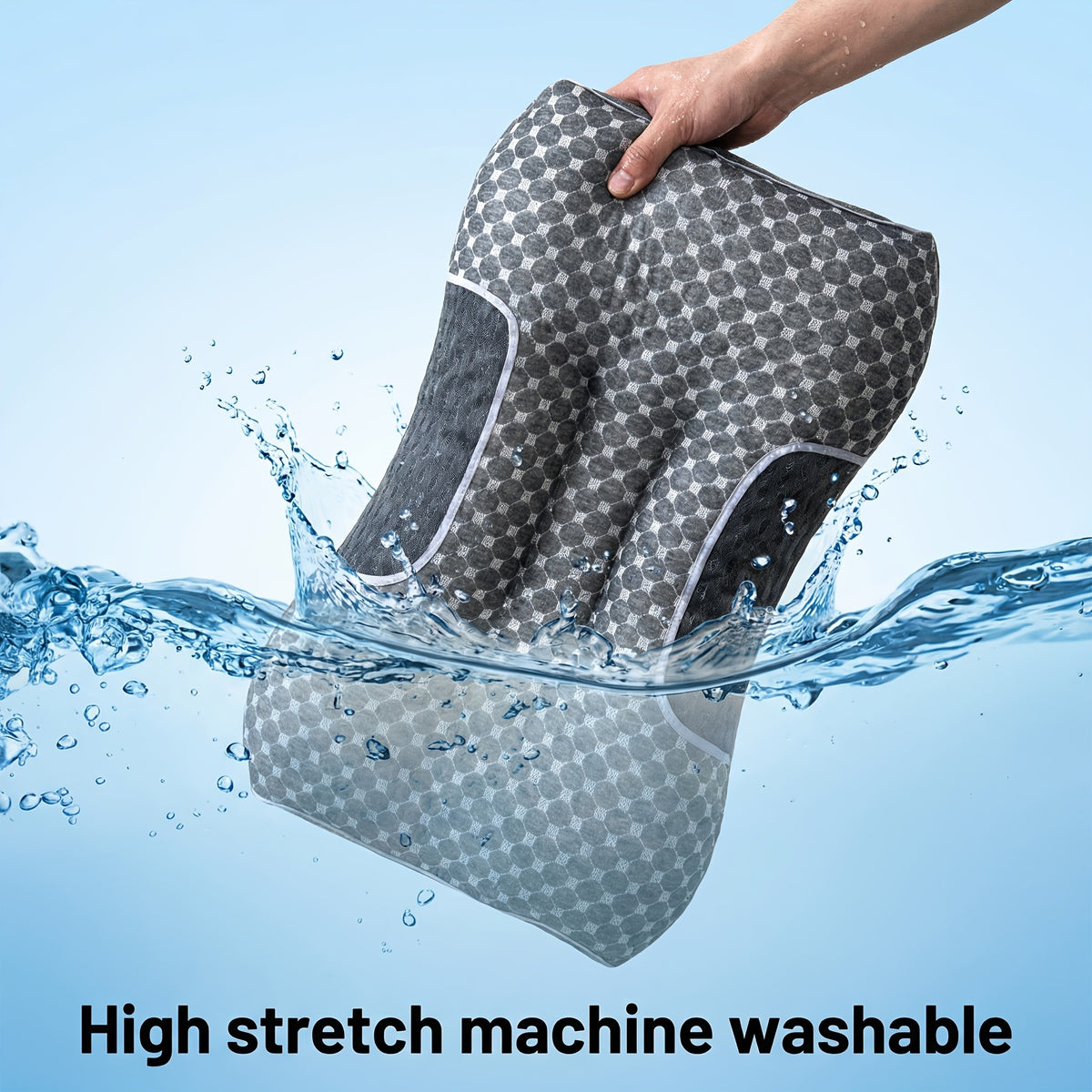 Ergonomic Neck Pillow 2-Pack with 3D Honeycomb Mesh Surface, Breathable Cooling Anti-Sweat Sleep Pillow, Soft Supportive Cushioning for Side and Back Sleepers