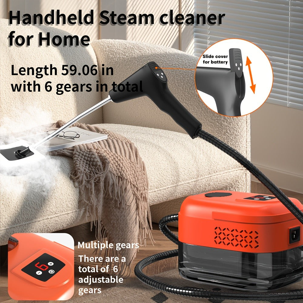 Steam Cleaner 9-Gear 47oz - High-Pressure Handheld with 9-Speed Adjustment, LCD Display & 47.34oz Tank for Kitchen, Carpet & Sofa | 7 Colors