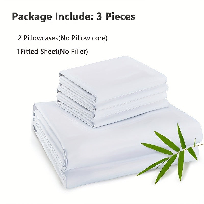 Bamboo Cooling Bed Sheet Set with Deep Pocket Fitted Sheet & Pillowcases – Breathable Soft Bedding for Hot Sleepers, Queen King Full Cal King Twin