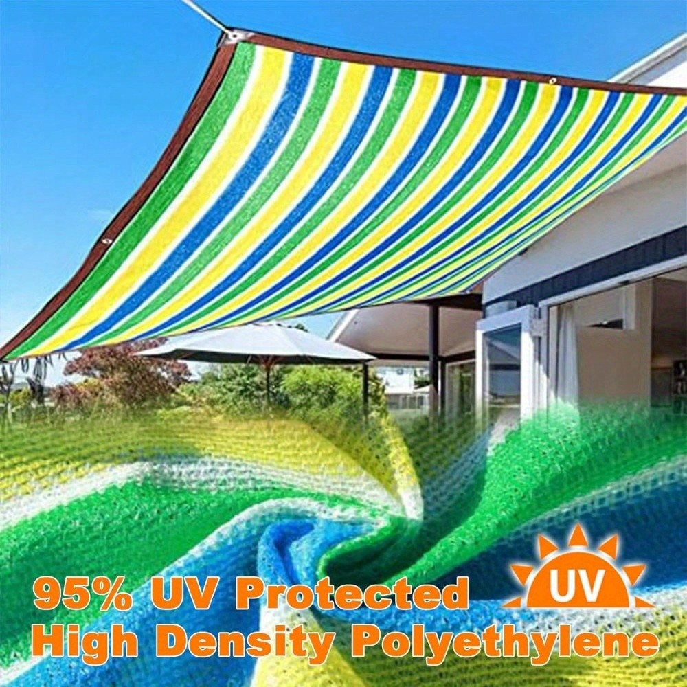 Shade Cloth UV Resistant HDPE Sunshade Net Outdoor Garden Canopy Sun Shade Cover 85% Blockage Multicolor Rectangular