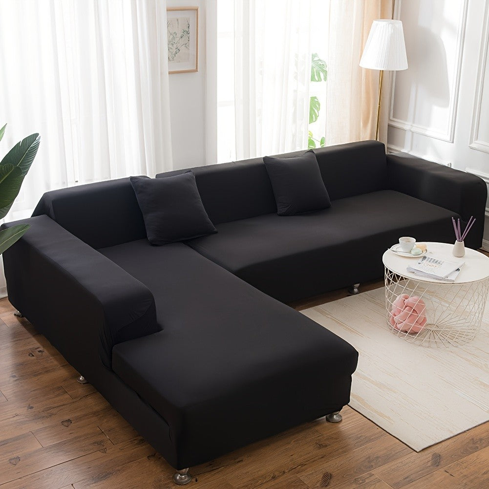 Printed L Shape Sofa Cover with Pillowcase – High Stretch Elastic Spandex Slipcover for 1 2 3 4 Seater Sectional, Pet Dog Furniture Protector for Living Room